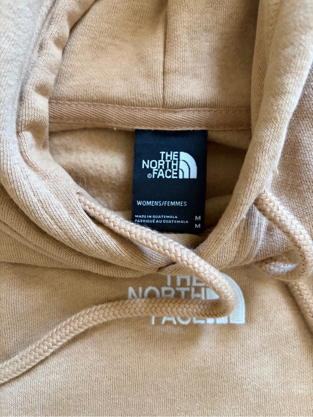 The North Face Women's Hoodie in Light Tan with White Logo - Picture 2 of 2